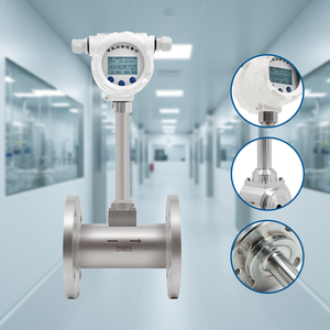 Débitmètre vortex massique de gaz Modbus RS485 de 2 pouces avec compensation T&P pour la mesure du débit de vapeur <span class=keywords><strong>chaude</strong></span>, débitmètre vortex d'air - Product Image 1
