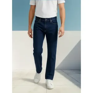 Jeans da Uomo Adrenaline a Gamba Dritta in Denim Elasticizzato Vita Media 5 Tasche Vestibilità Regolare - Product Image 3