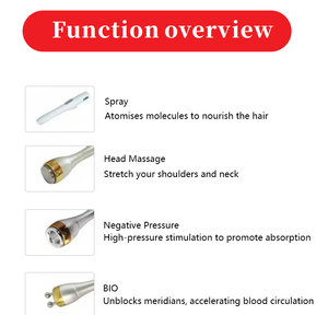 Multi-Functional Scalp Care <b>Machine</b> with Vacuum Heating, BIO <b>Microcurrent</b> & Nutrient Spray Head Spa Hair Regrowth Stress Relief - Product Image 2