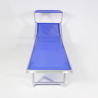 Chaise longue de plage portable de haute qualité pour l'extérieur avec pare-soleil en Teslin, lit de camping pliable réglable, chaise longue de camping