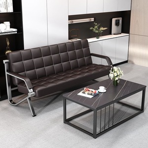 Office sofa simple modern office business reception three person sofa tea table iron ordinary sofa cheap - Product Image 5