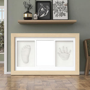 Nuevo Kit de estampado de pies a mano para bebé, marco de madera gris personalizado, formulario de registro de bautismo, nuevo regalo de madre para jardín de infantes recién nacido - Product Image 5