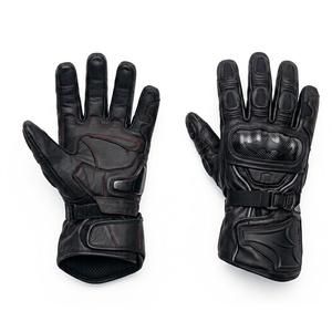 Leather Motorcycle Gloves | Armored Biker Gloves | Summer Handmade Unisex Protection <b>Gift</b> for Biker - Product Image 1
