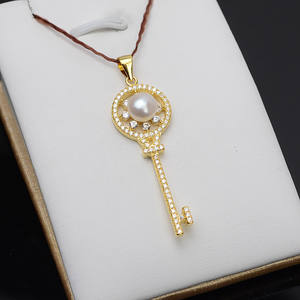 Colgante de Plata S925 de Moda Europea y Americana, Soporte para Colgante con 7-8 Perlas, Colgante DIY para Llaves para Mujer - Product Image 3