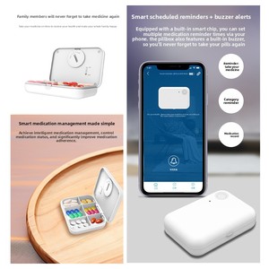 Nouvelle boîte à pilules intelligente portable avec rappel <span class=keywords><strong>automatique</strong></span> de médicaments, contrôle par application, programmation horaire et alarme temporisée pour le prise de médicaments - Livraison directe - Product Image 4