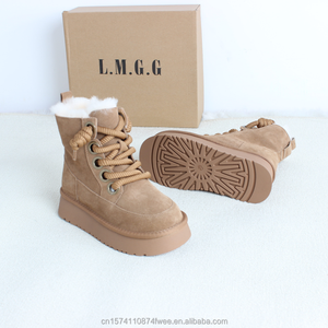 <span class=keywords><strong>Botas</strong></span> de Invierno para <span class=keywords><strong>Mujer</strong></span> de Cuero Genuino Marrón, Botines Estilo Barefoot Resistentes a las Manchas, <span class=keywords><strong>Botas</strong></span> de Nieve Estilo Country - Product Image 2