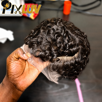 Perruque Pixie Cut en gros, perruque sans colle en cheveux humains naturels, pré-épilée, prête à porter, en cheveux humains bruts birmans pour femmes noires