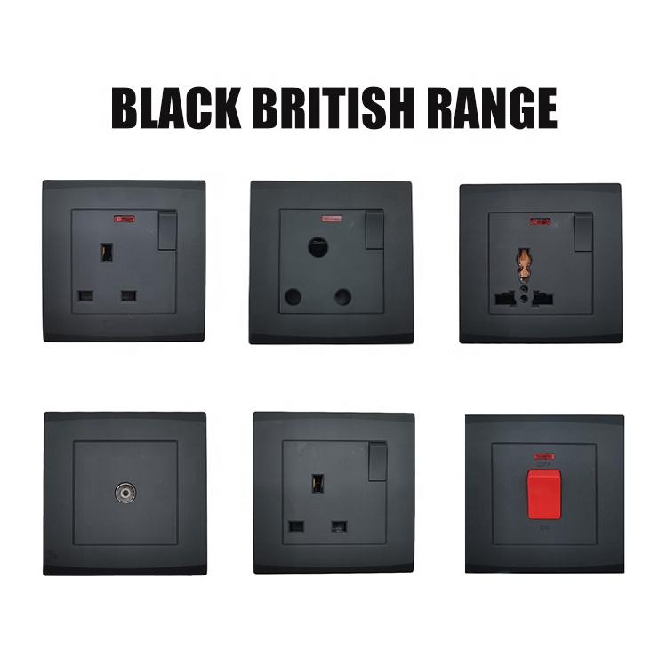PC UK Standard Wall Socket UK Range Wall Switch Modern Style Socketed Switch for Home