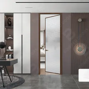 Banheiro porta do quarto alumínio liga quadro impermeável metal toalete porta mais recente novo design fotos