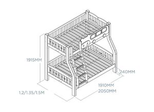 Litera de madera sólida para niños, cama alta y baja para madres, muebles de habitación - Product Image 4