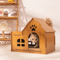 Maison de grattage d'intérieur en carton ondulé pour animaux de compagnie, maison de grattage confortable pour chats