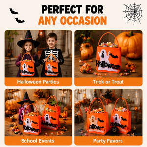Bolsa de Regalo para Decoraciones de Halloween, Accesorios para Fiestas Infantiles, Adornos para Cabina de Fotos, Fantasma Boo, Caramelo Naranja, Semi-Artesanal - Product Image 4