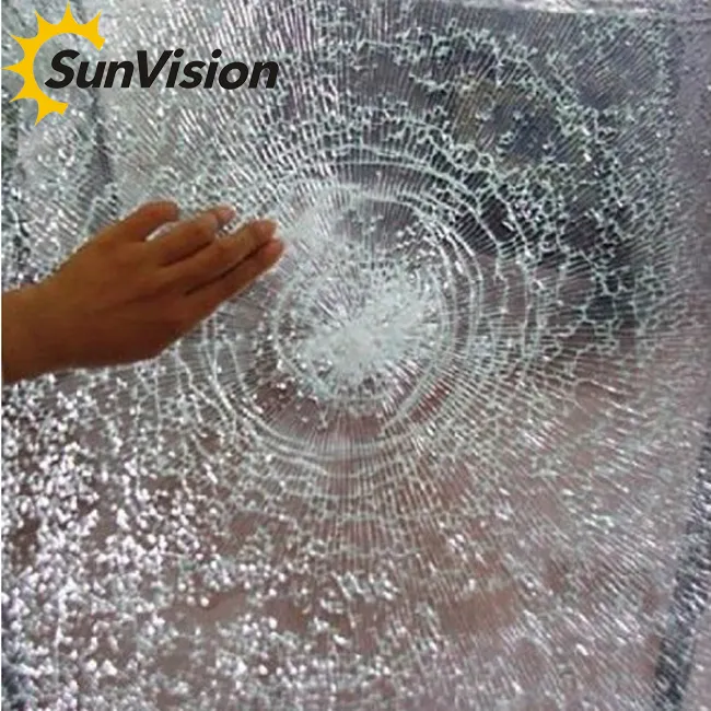 Strongly protective transparent glossy anti shutter scratch resistant building window glass protection safety security film