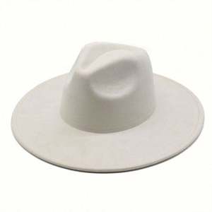 Sombrero Fedora de Fieltro de Lana de 9.5 CM de Ancho para Hombre y Mujer, Sombrero Jazz de Ala Ancha de Gamuza Barato al por Mayor - Product Image 4