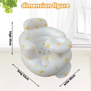 New Upgrade Plush PVC Inflatable Baby Shower Chair Animal Design for Learning to Sit up for Home Bedroom School Gym Outdoor Use - Product Image 2