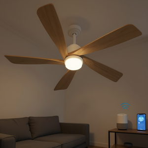 Ventilador de Techo Inteligente de 52 Pulgadas con Motor DC, Luz LED, Control Remoto y Operación por Aplicación para Uso Doméstico - Product Image 2