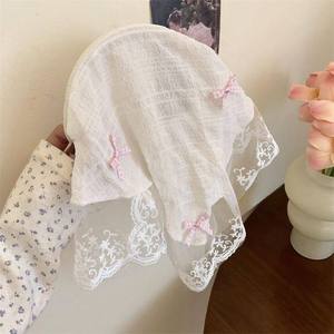 Fashion Combination Dropship Agent Garden Lace <b>Headband</b> Triangle Scarf <b>Headband</b> French Retro Plaid Sweet <b>Cute</b> Headscarf Agent - Product Image 1