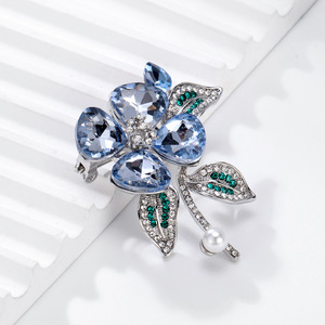 Broches de Cristal con Flores, Modernos y Elegantes, Botones de Diamantes de Imitación, Aleación Chapada en Oro, Personalizados, Unisex, Regalo de Boda, Compromiso, Uso Diario - Product Image 3
