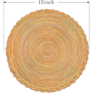 Cotton and Lace Fabric Place Mats Set 38cm Round Dining <b>Table</b> Food Mat Waterproof Plaid Style Wedding Slopes Down Place Mat - Product Image 6