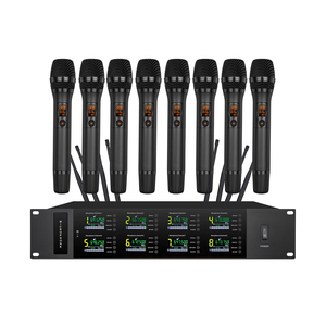 מיקרופון אלחוטי UHF מסדרת TDM108 בעל 8 ערוצים, מיקרופון אלחוטי עם מיקרופון ידני, מיקרופון דש וראשי מיקרופון לשירה ודיבור - Product Image 1