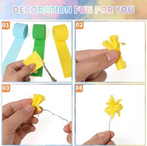 Guirnalda de flecos finos de color burdeos, rollo de papel crepé arrugado de alta elasticidad para regalo - Product Image 5