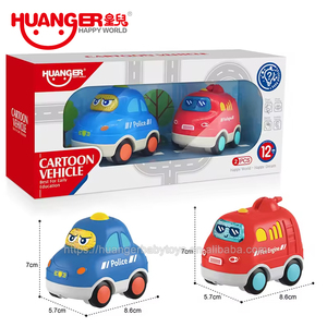 HUANGER Giocattoli Regalo per Neonati e Bambini, Set di <span class=keywords><strong>2</strong></span> Auto Cartoon Carine con Suoni e Luci, Giocattoli Natalizi, Set di Veicoli della Polizia - Product Image 2
