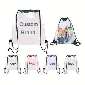 Mochila Deportiva Transparente Multicolor Barata al por Mayor con Cordón, Logotipo Personalizado, Impermeable, de PVC, para Estadio - Product Image 1