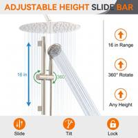 Ensemble de douche pluie au design moderne avec inverseur 3 voies et valve d'équilibrage de pression pour projets de suites hôtelières (vente en gros)