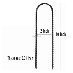 Tumpukan angin trampolin baja galvanis berbentuk U, jangkar runcing untuk tenda berkemah tugas berat - Product Image 4