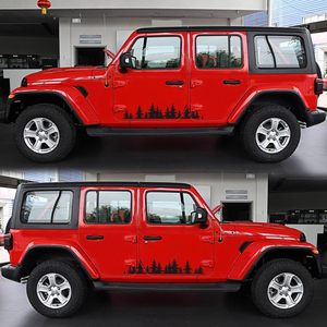 2 Piezas de <span class=keywords><strong>Vinilo</strong></span> Adhesivo Impermeable y Ecológico para Carro, Diseño Personalizado con Patrón de Montaña, Árbol y <span class=keywords><strong>Bosque</strong></span>, Universal - Product Image 3