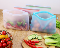 Nouveau produit Petit sac de rangement compact alimentaire en silicone réutilisable pour les fruits