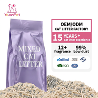 Litière pour chat en gros 6L, mélange de tofu et de bentonite, sans poussière, super absorbante, logo personnalisé, Arena De Gato, usine certifiée
