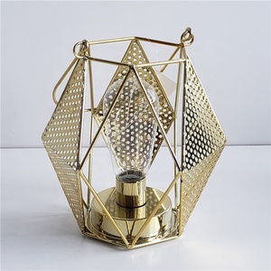 Nordic Style Metal Hanging Lamp with Geometric Iron Pendant and <strong>Brass</strong> Lantern Iron <strong>Candlestick</strong> for Home Decor Light Usage - Product Image 5