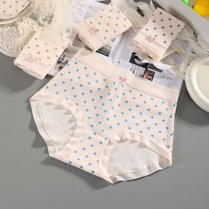 Celana Dalam Wanita Katun Berkualitas Tinggi Motif Cantik Dengan Pita Lembut Bernapas Ringan Celana Dalam Model Tinggi Ukuran Besar - Product Image 1