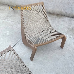 Elegante Silla de Exterior de Madera Tejida de Grado Comercial, Asientos Modernos para Patio, Jardín y Terraza, Muebles de Exterior - Product Image 3