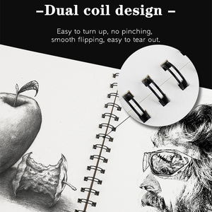 160 GSM 24 <span class=keywords><strong>Sheets</strong></span> Sketchpad micro-đục lỗ xoắn ốc ràng buộc giấy Pad nghệ sĩ phác thảo cuốn sách cho nghệ thuật đánh dấu màu bút chì than - Product Image 5