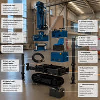 Foreuse hydraulique sur chenilles robuste et durable pour puits d'eau et forages miniers, haute performance
