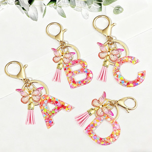 Llavero <span class=keywords><strong>de</strong></span> Aleación Más Vendido con 26 Letras Inglesas, un Colgante para Bolso <span class=keywords><strong>de</strong></span> Chica Juvenil y Adorable, y Accesorios para Coche. - Product Image 2