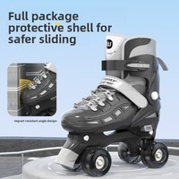 Patins à roulettes FDFIT à double rangée de roues en PVC et TPR, tailles réglables, pour enfants et adultes, roues lumineuses en PU, vente directe