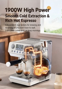 Machine à café expresso semi-automatique électrique pour bureau à domicile, conception à pression stable OPV, extraction à froid et à chaud, double chaudière - Product Image 3