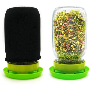 Vaso germinazione Kit di Semi di Sprouter Set-Bocca Larga Vaso di Muratore, Maglia di Acciaio Inossidabile Coperchio, Black-Out del Manicotto e Di Gocciolamento di Plastica Vassoio - Product Image 1