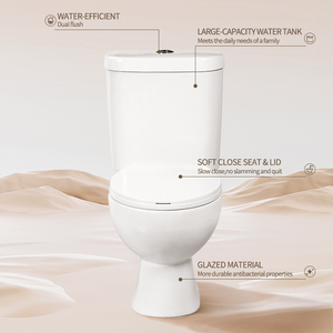 <span class=keywords><strong>WC</strong></span> en céramique deux pièces sur pied avec personnalisation sur <span class=keywords><strong>réservoir</strong></span> et cuvette pour distributeurs et détaillants – Commande d'entrée de gamme - Product Image 4