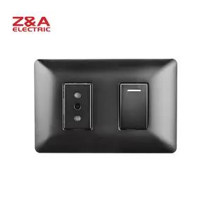 Interruptor de pared eléctrico AM2227.3W.FMBK serie AM, completamente mate, negro, Z & A ZA