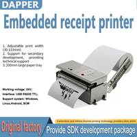 Impresora Térmica Integrada de Recibos y Códigos de Barras de 110 mm con USB+RS232/TTL 24V, Compatible con Bandeja de Papel Extra Grande