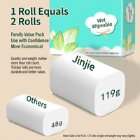 Papier toilette Jinjie 6 plis, double paquet, résistant à l'humidité, en pâte de bois épaissie, rouleaux de papier absorbant pour la salle de bain familiale