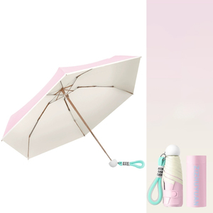 Paraguas de Bolsillo Mini Cápsula Plegable de 6 Varillas, Resistente al Viento, Protección Solar <span class=keywords><strong>UV</strong></span>, con Logotipo Personalizado y Estuche de EVA, Gran Venta - Product Image 3