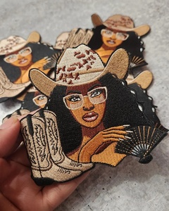 Patchs brodés de haute qualité, style western, marron et noir, pour veste, t-shirt, casquette de camionneur, décoration DIY - Product Image 2