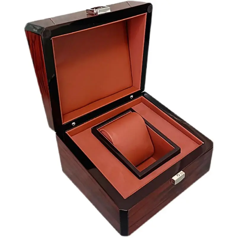 Wooden watch box piano finish watch case for men watch storage box stoving varnish wooden cases