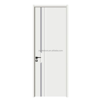Offre spéciale, portes secoueuses intérieures simples en bois massif apprêté blanc de 96 pouces avec serrure intelligente