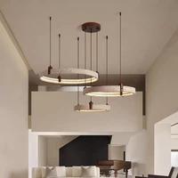Lustre LED de style rétro Zhongshan à trois couches pour salon d'hôtel, télécommande, intensité réglable, anti-éblouissement, en pierre calcaire, haut de gamme